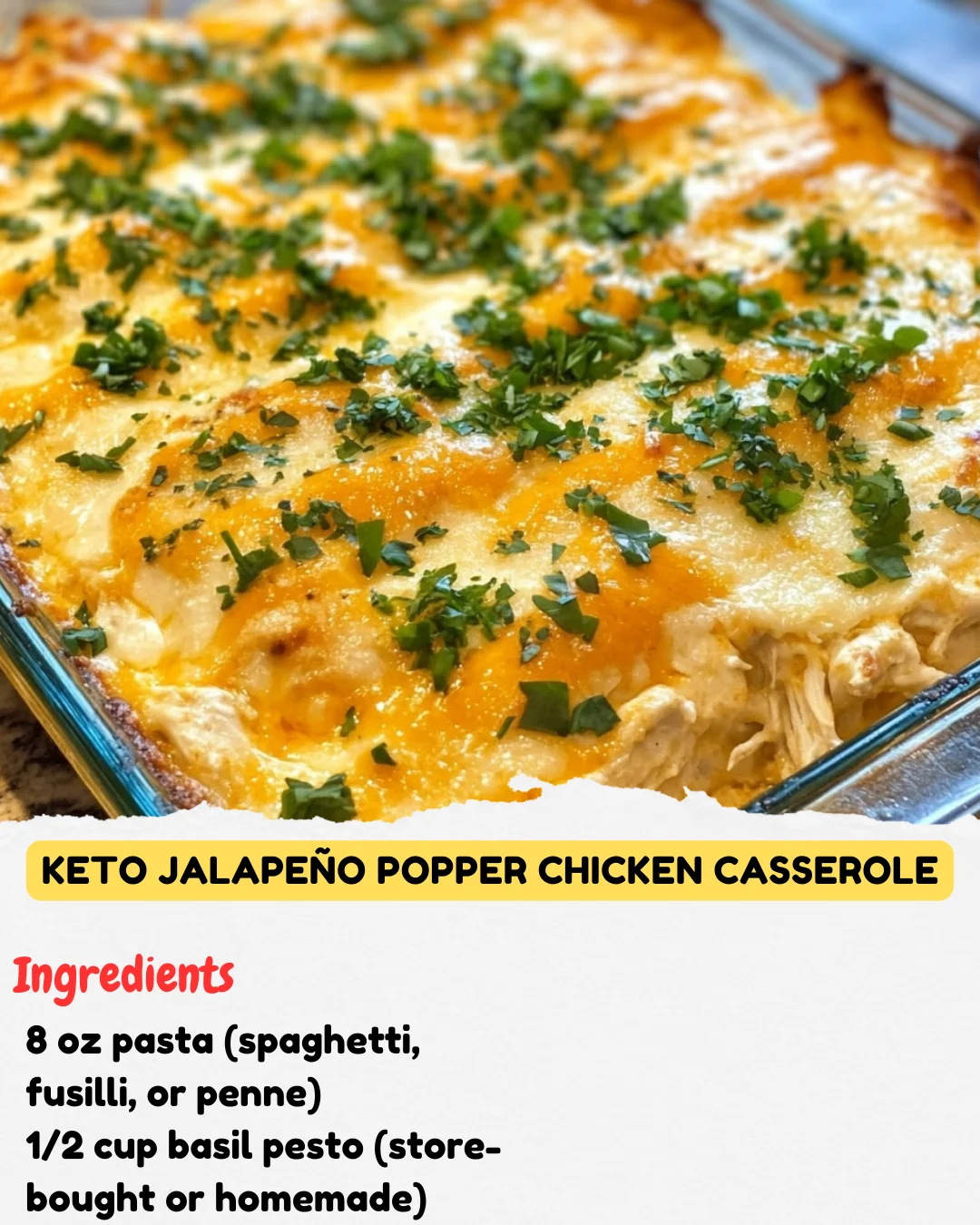 Keto Jalapeño Popper Chicken Casserole