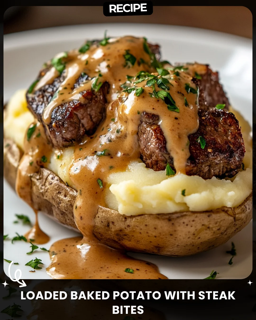 Loaded Baked Potato with Steak Bites