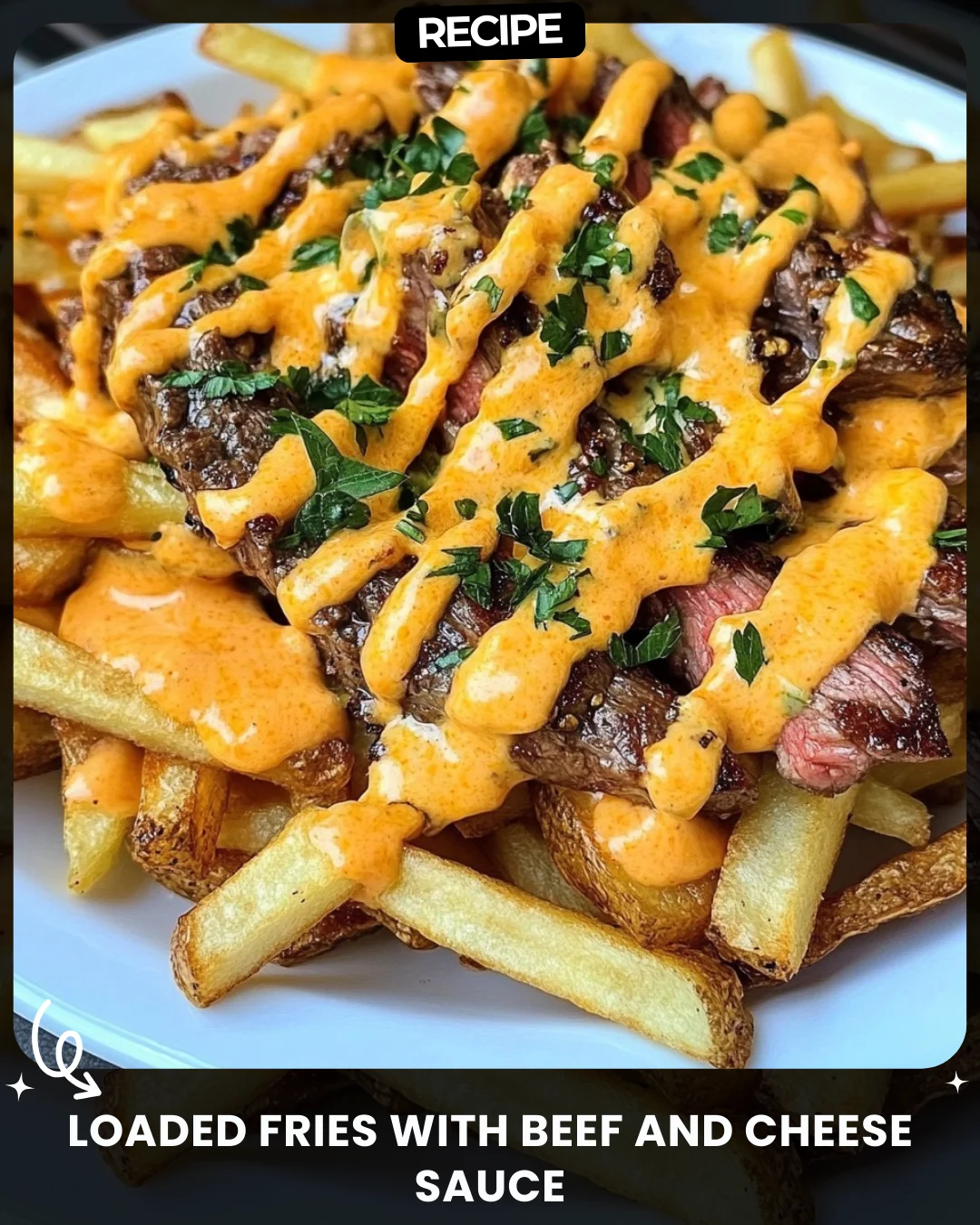 Loaded Fries with Beef and Cheese Sauce