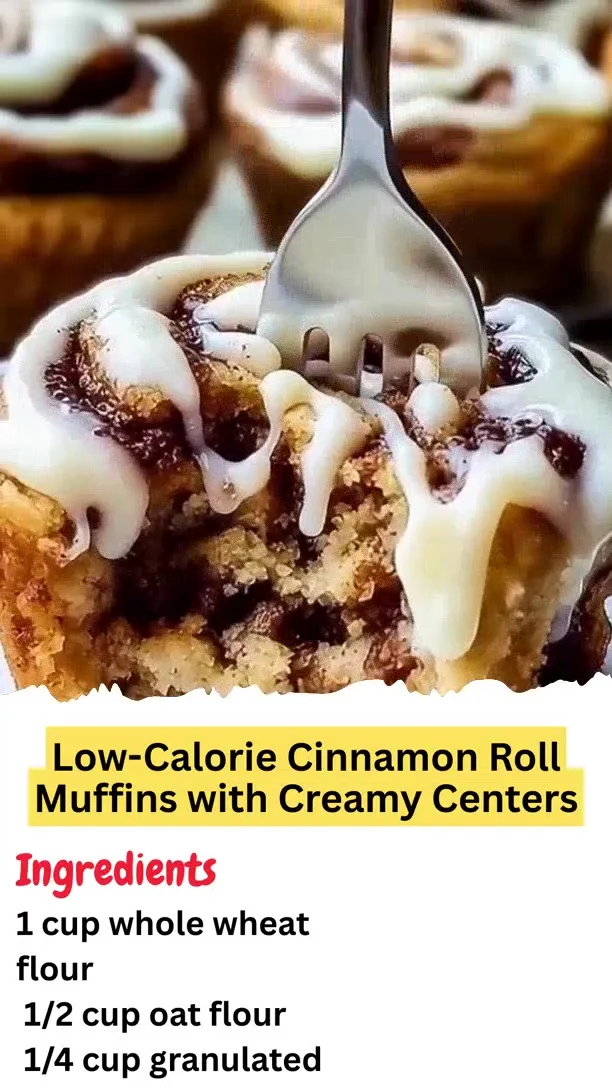 Low-Calorie Cinnamon Roll Muffins with Creamy Centers