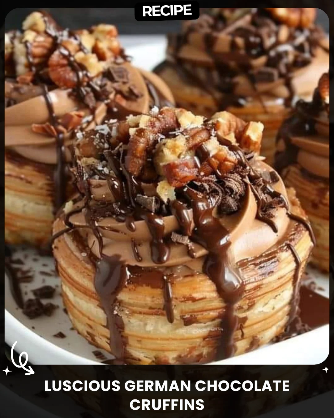 Luscious German Chocolate Cruffins