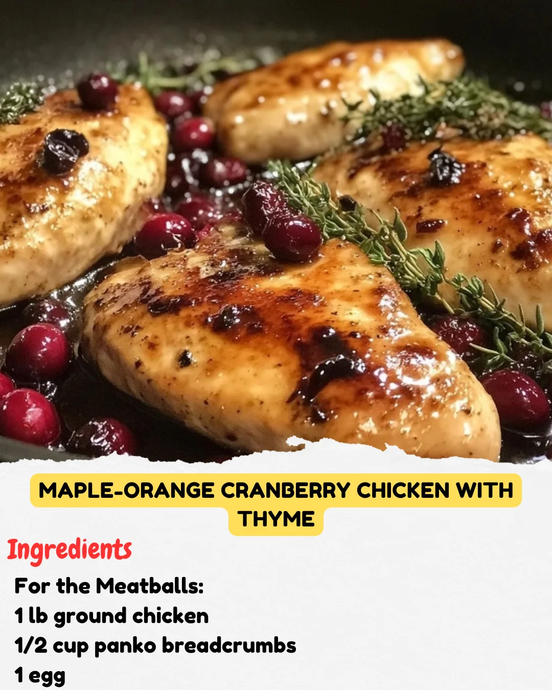 Maple-Orange Cranberry Chicken with Thyme