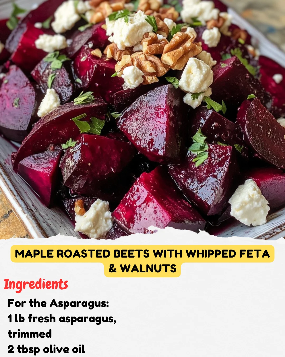 Maple Roasted Beets with Whipped Feta & Walnuts
