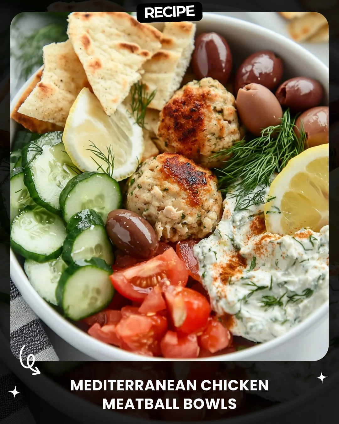 Mediterranean Chicken Meatball Bowls