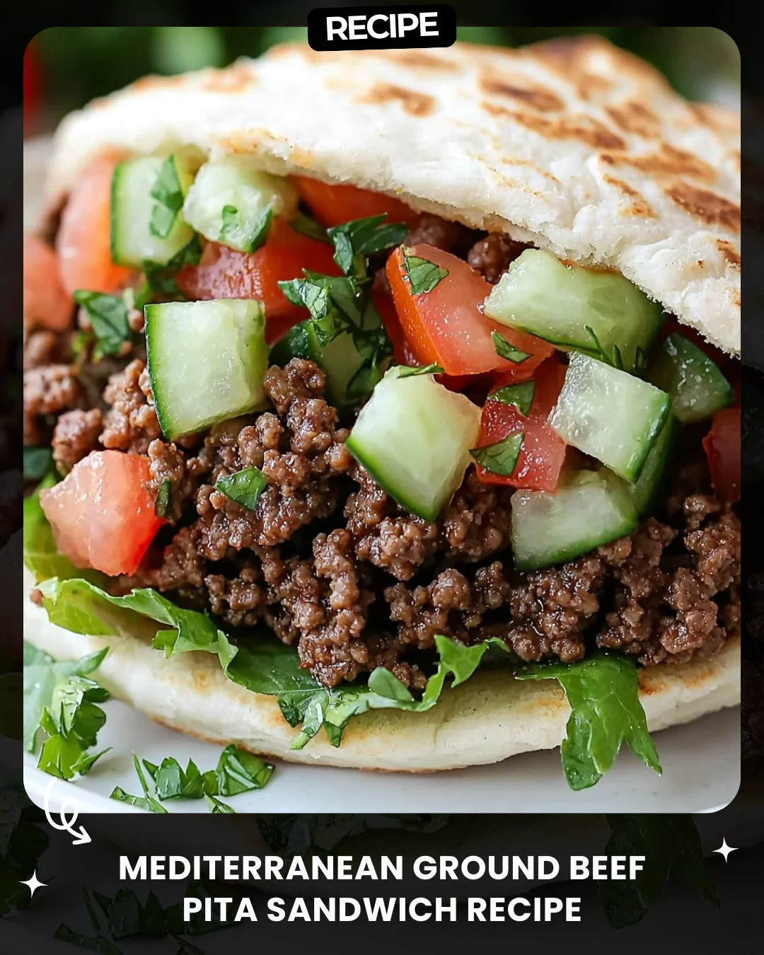 Mediterranean Ground Beef Pita Sandwich Recipe