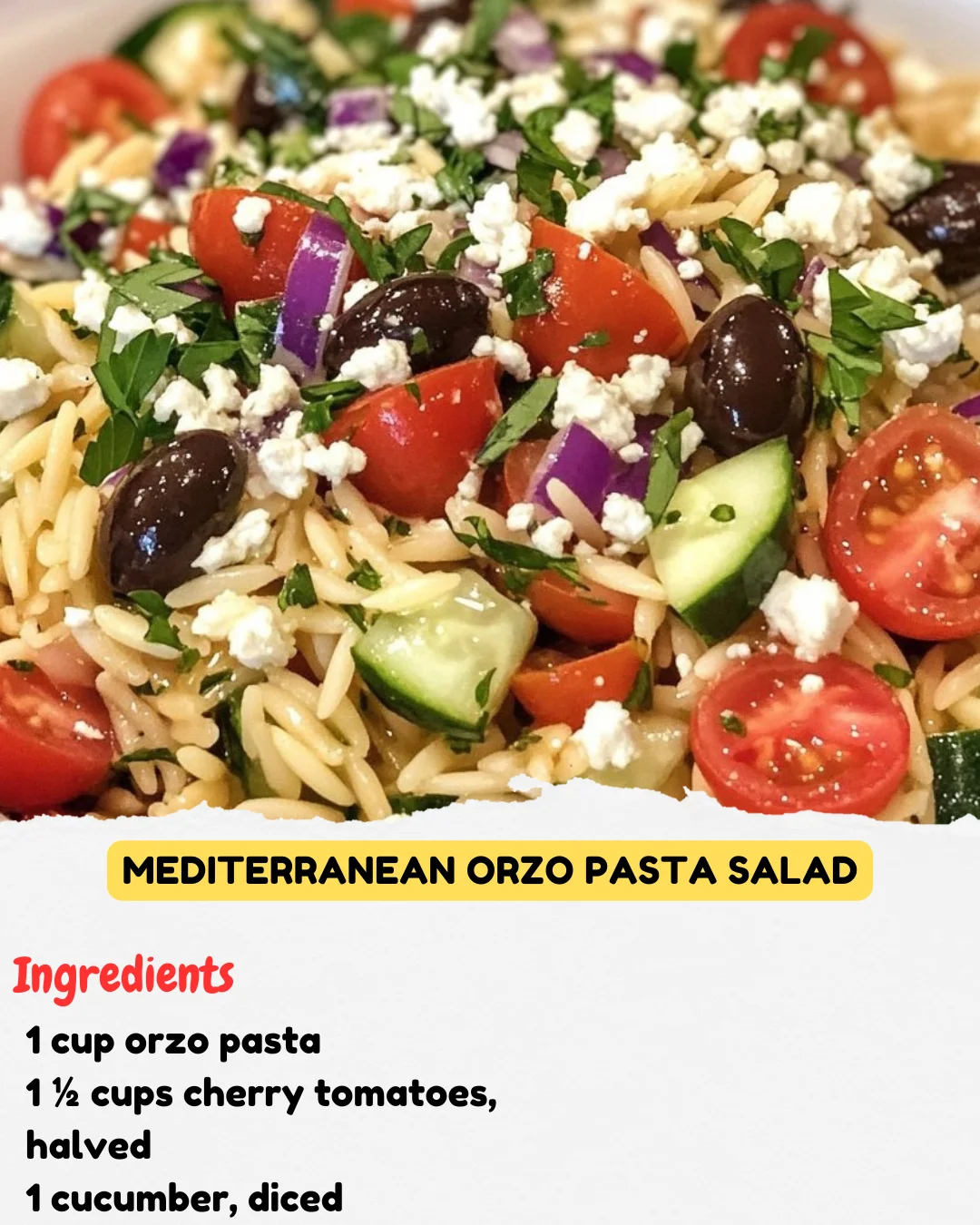 Mediterranean Orzo Pasta Salad
