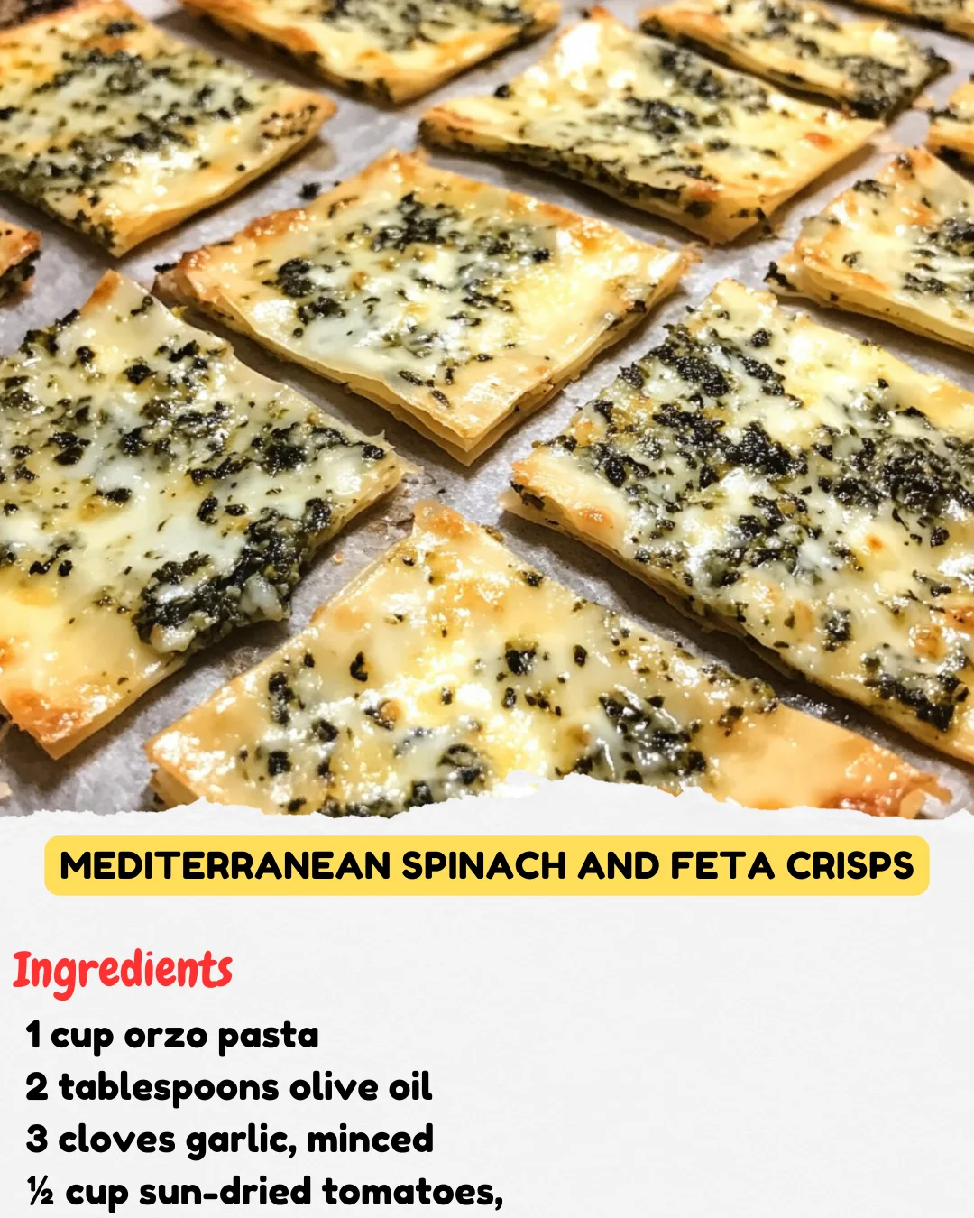 Mediterranean Spinach and Feta Crisps