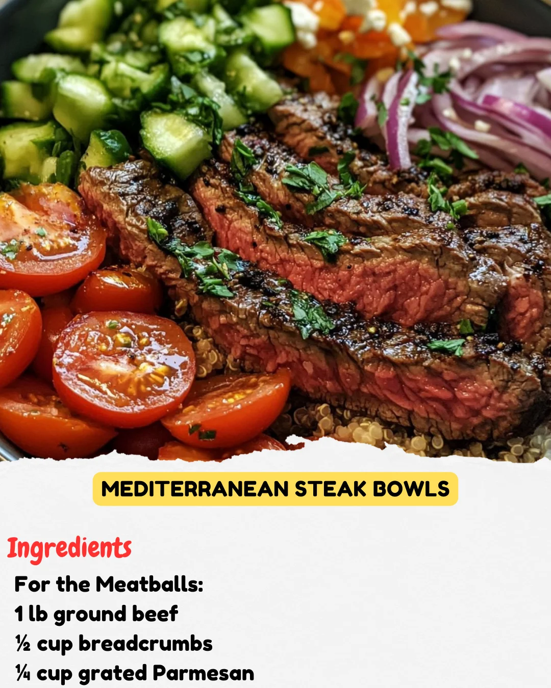 Mediterranean Steak Bowls