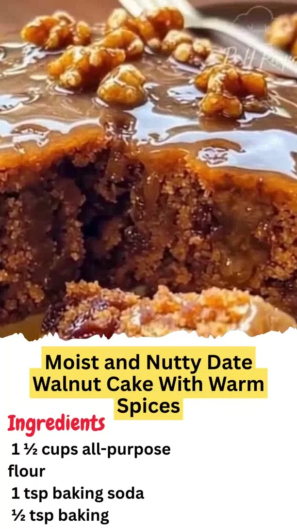 Moist and Nutty Date Walnut Cake With Warm Spices