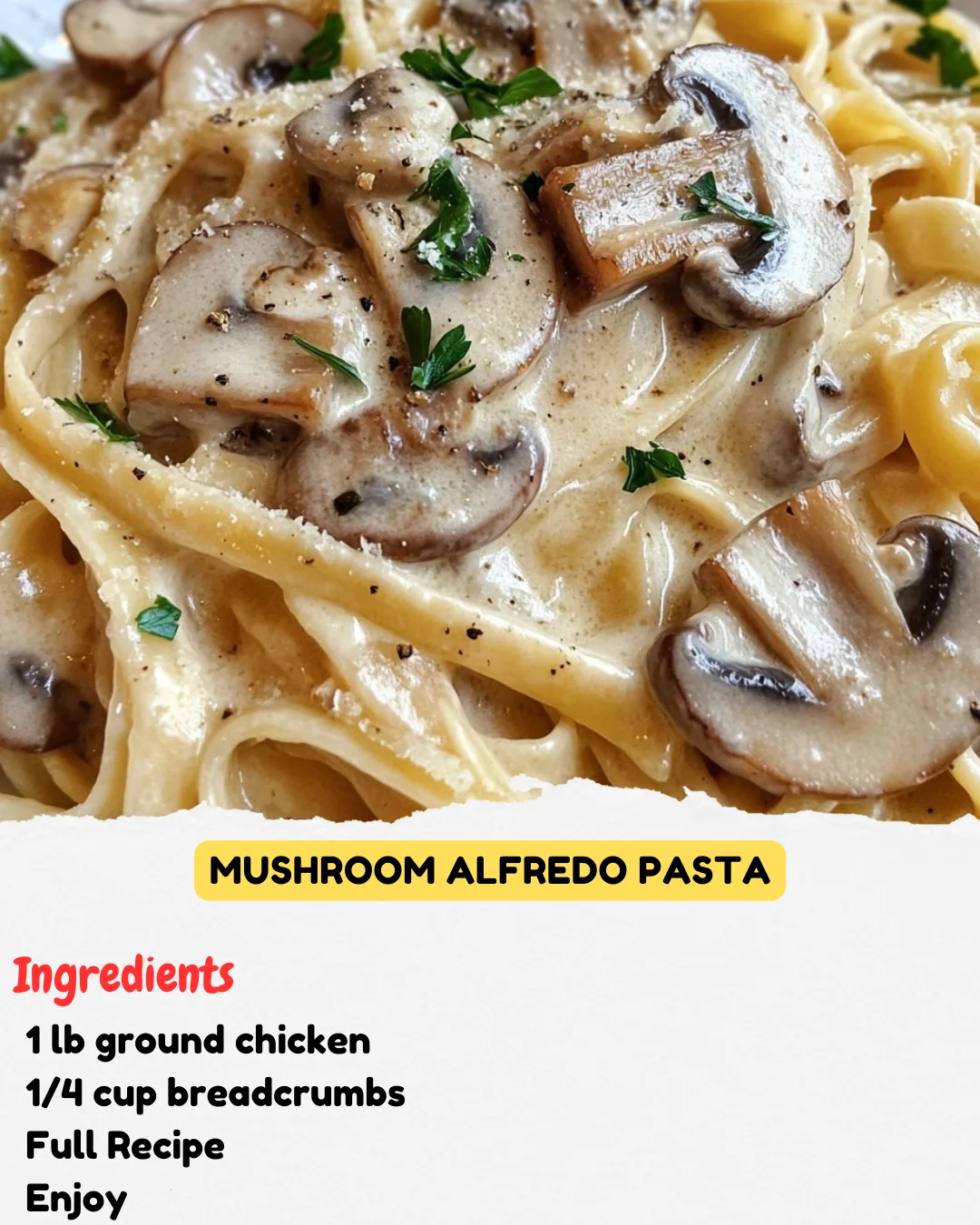 Mushroom Alfredo Pasta