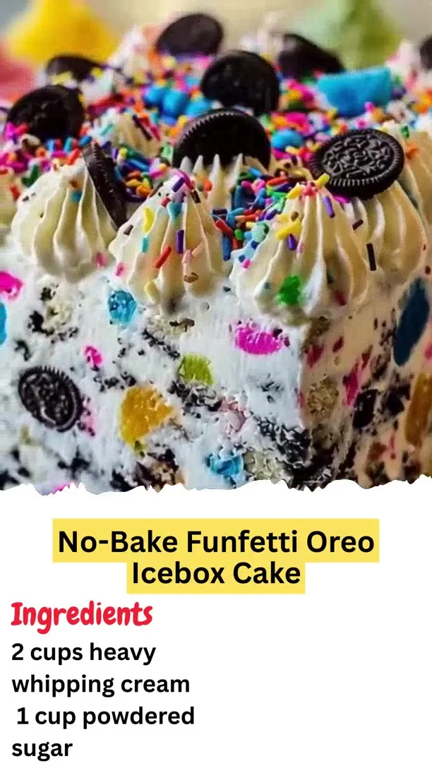 No-Bake Funfetti Oreo Icebox Cake