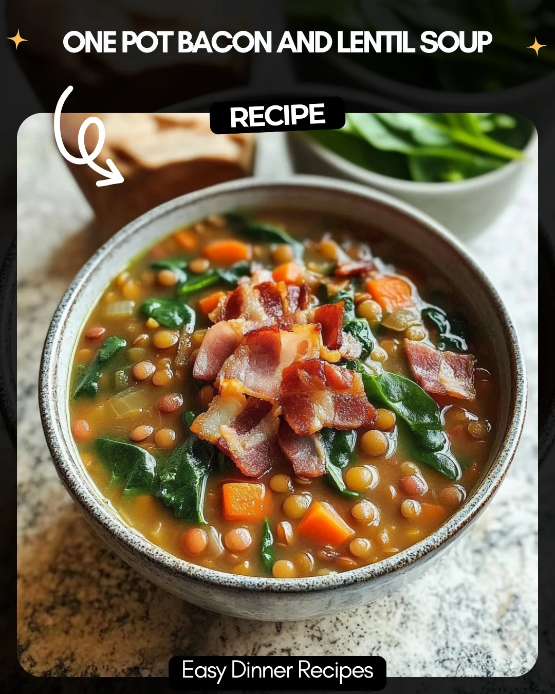 One Pot Bacon and Lentil Soup