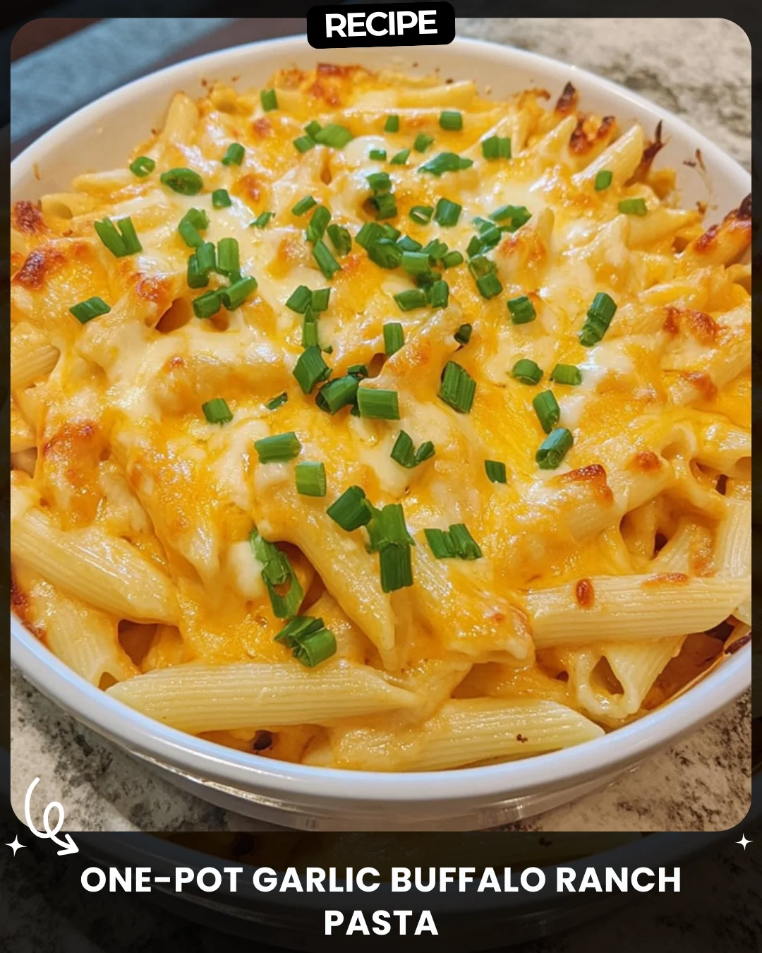 One-Pot Garlic Buffalo Ranch Pasta