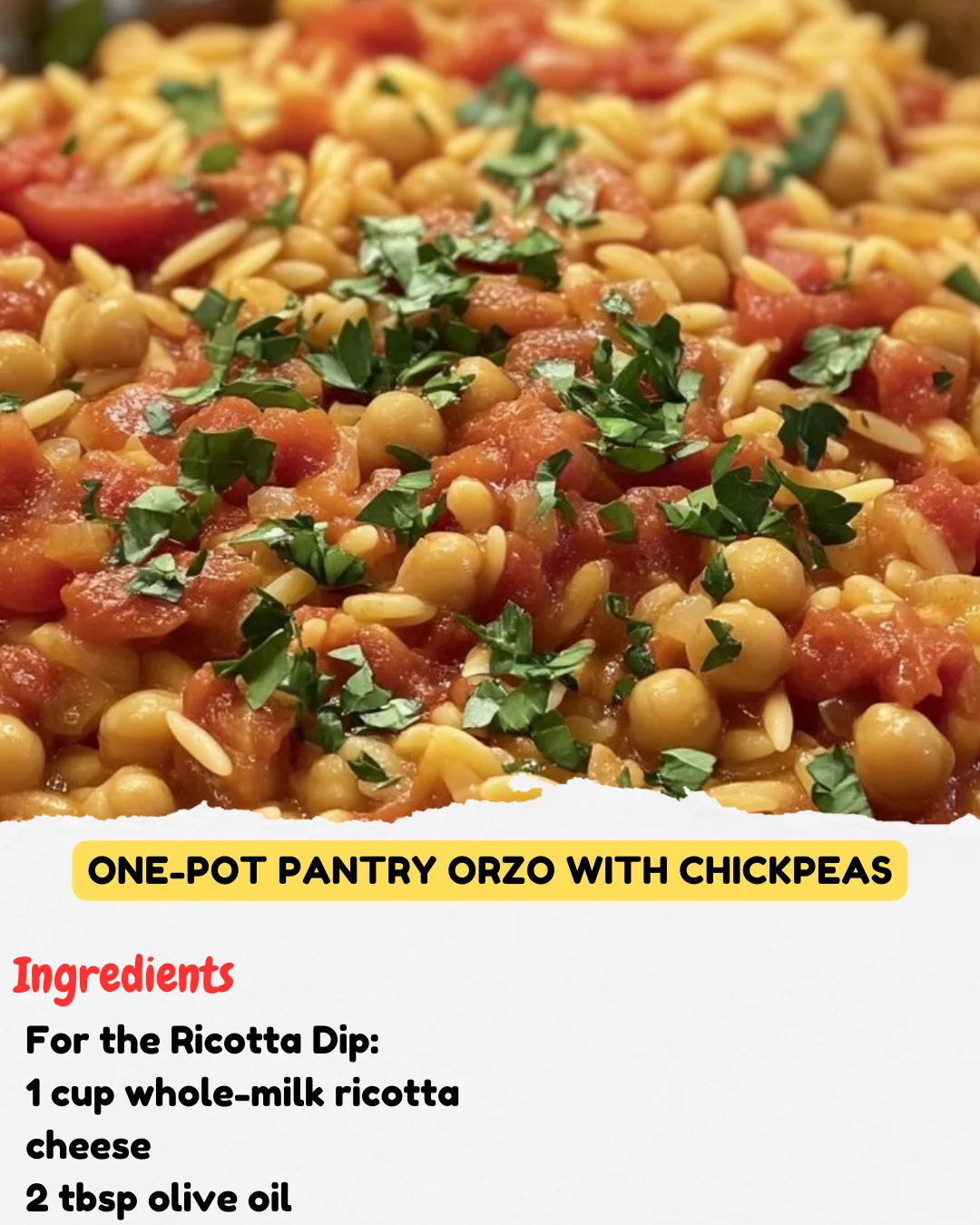 One-Pot Pantry Orzo With Chickpeas