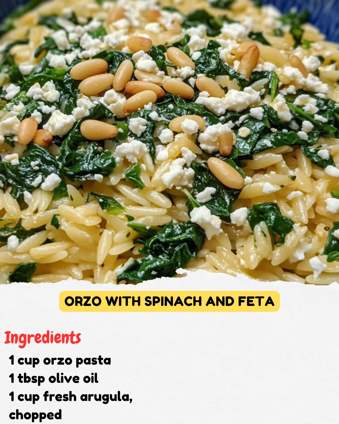 Orzo with Spinach and Feta