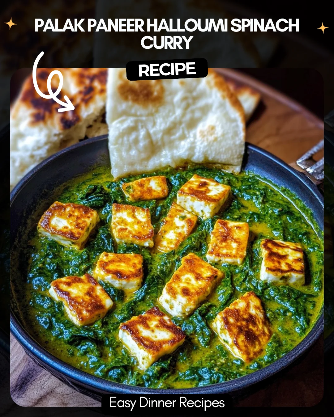 Palak Paneer Halloumi Spinach Curry