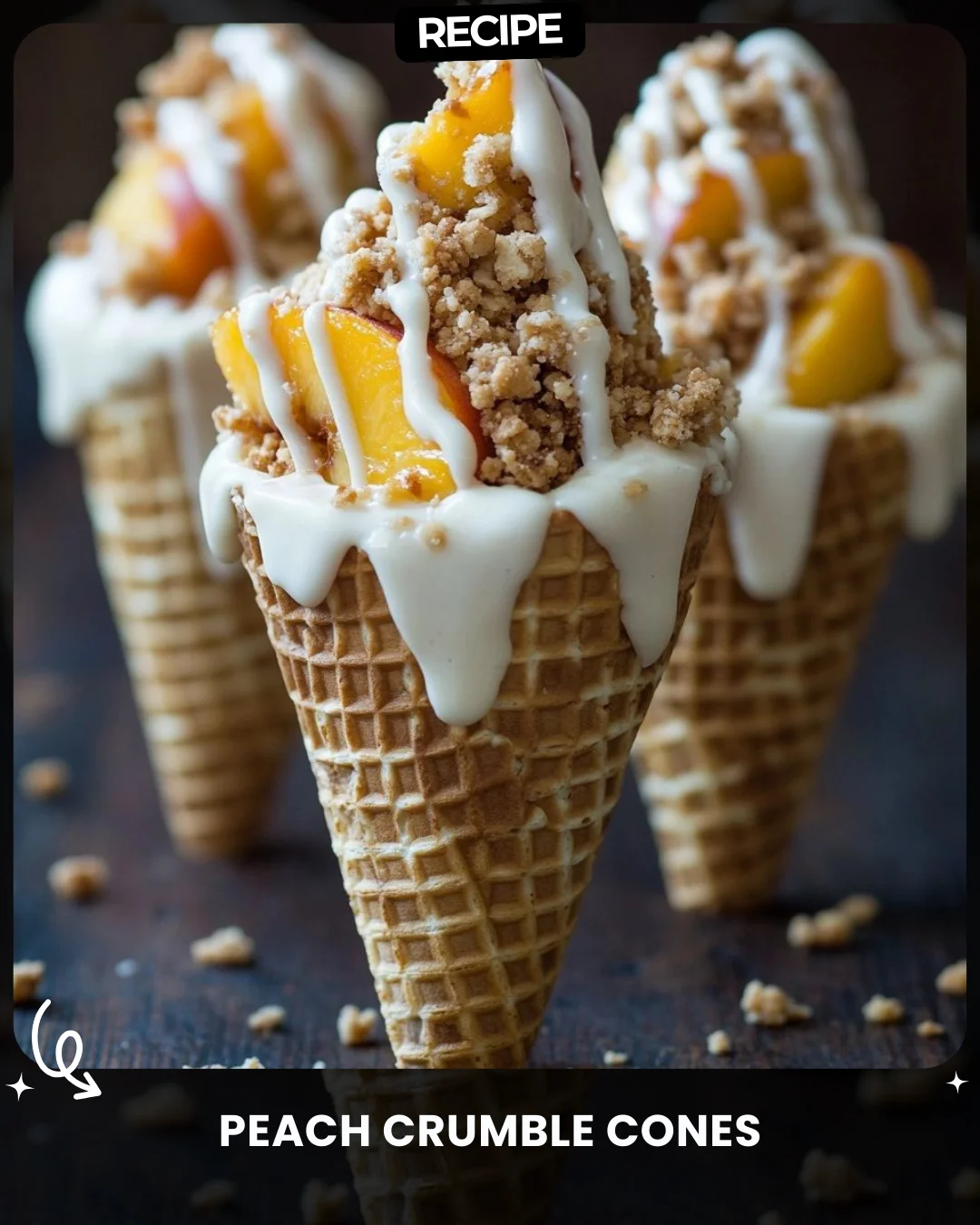 Peach Crumble Cones