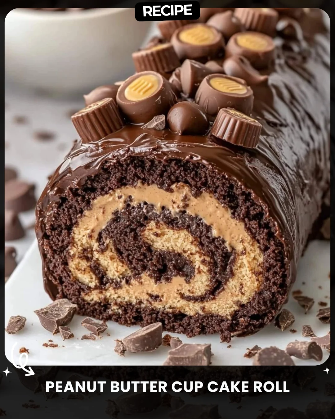 Peanut Butter Cup Cake Roll