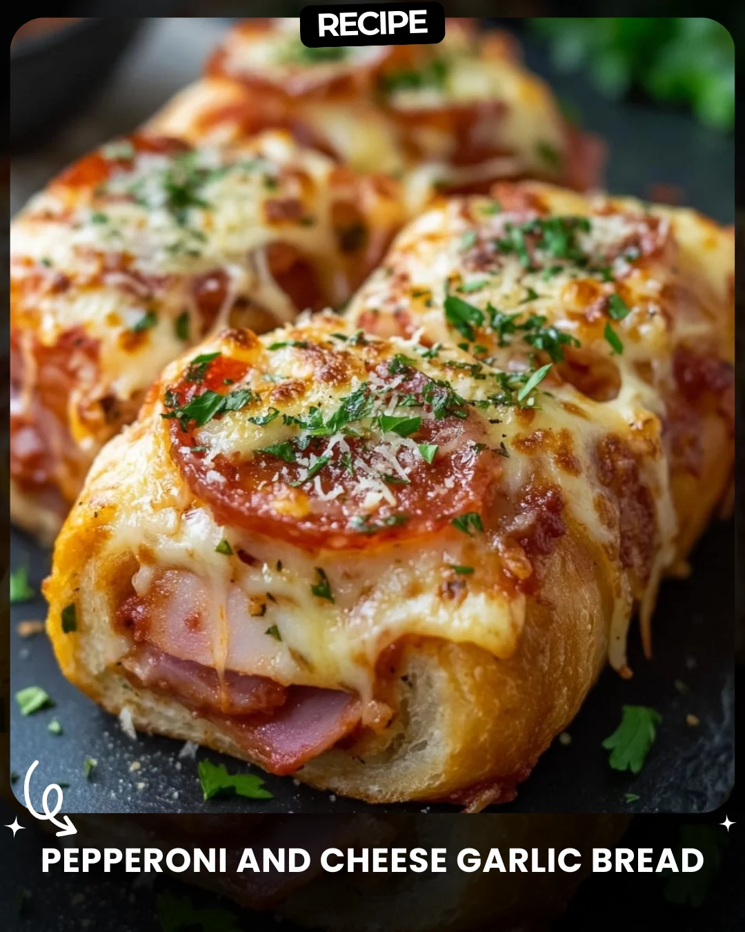 Pepperoni and Cheese Garlic Bread
