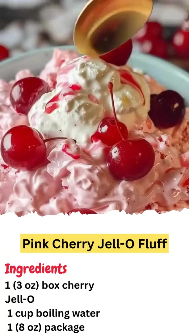 Pink Cherry Jell-O Fluff