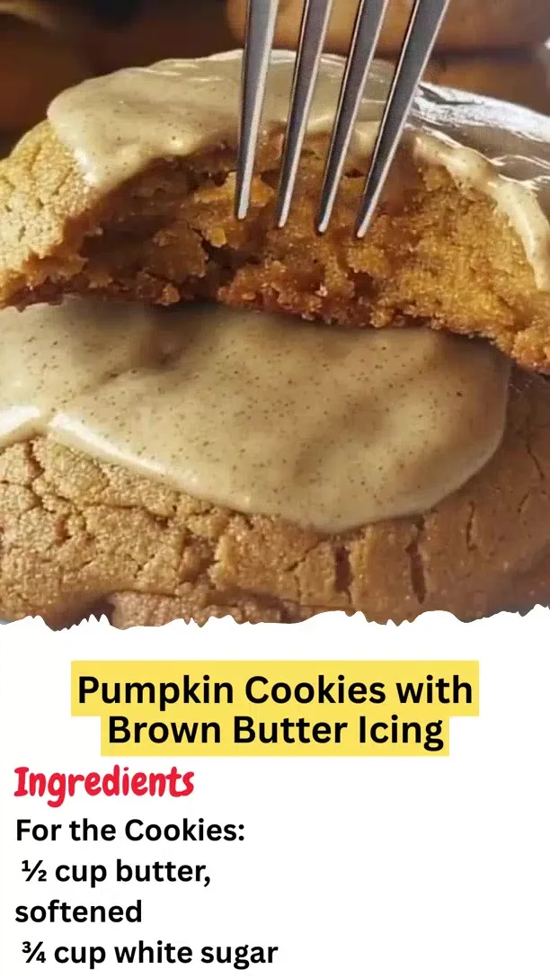 Pumpkin Cookies with Brown Butter Icing