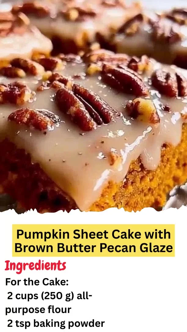 Pumpkin Sheet Cake with Brown Butter Pecan Glaze