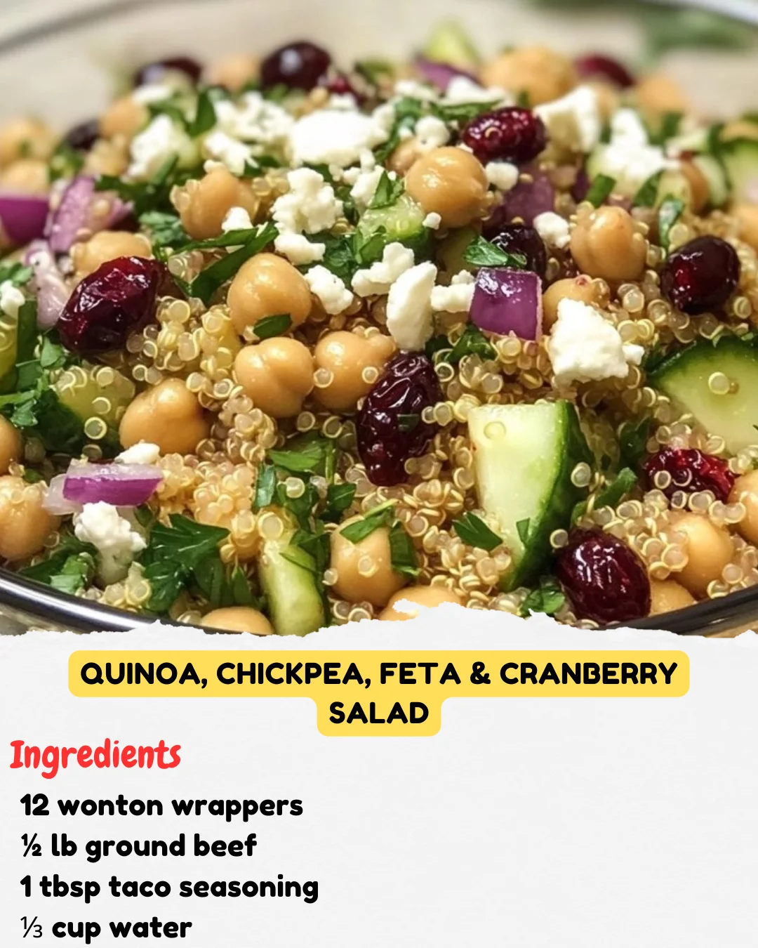Quinoa, Chickpea, Feta & Cranberry Salad
