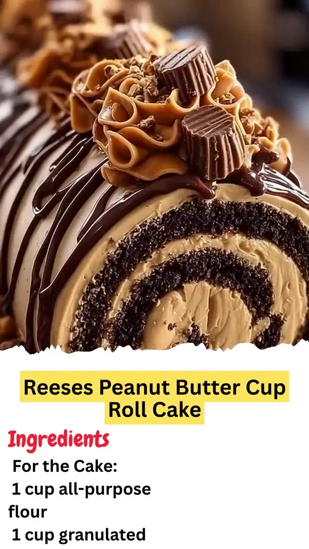 Reeses Peanut Butter Cup Roll Cake