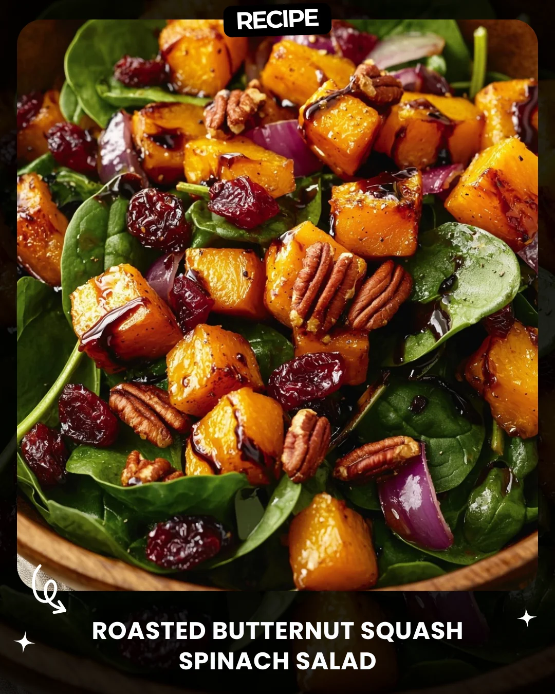 Roasted Butternut Squash Spinach Salad