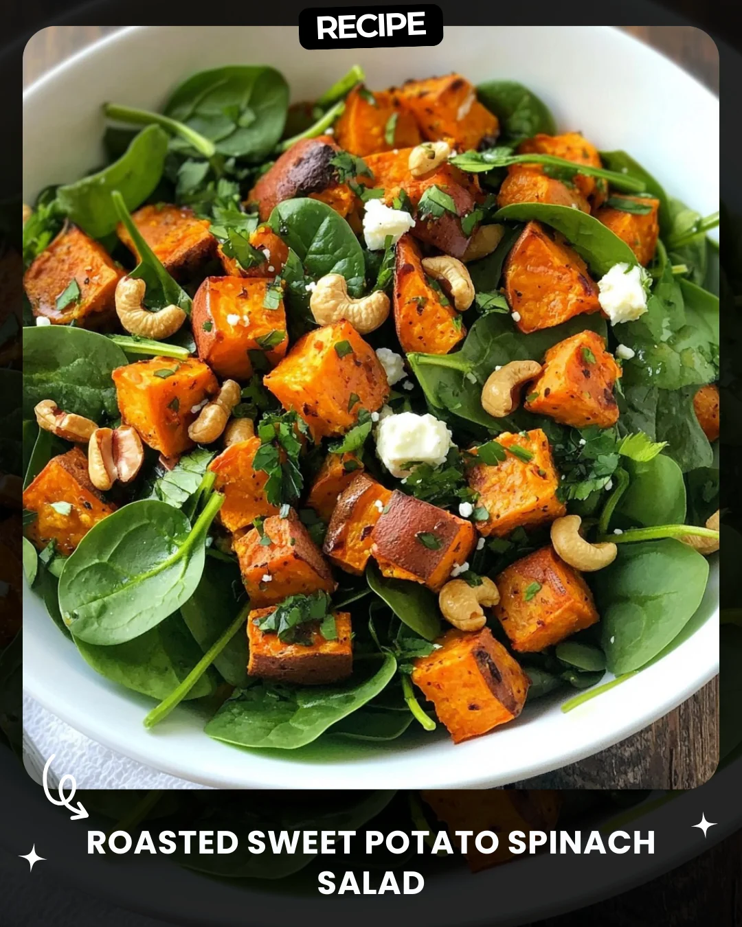 Roasted Sweet Potato Spinach Salad
