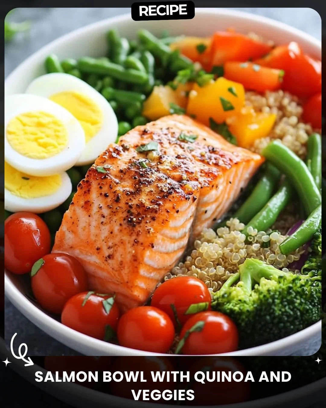Salmon Bowl with Quinoa and Veggies