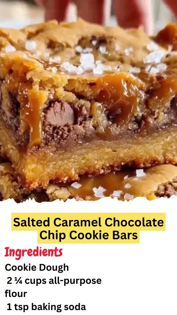 Salted Caramel Chocolate Chip Cookie Bars