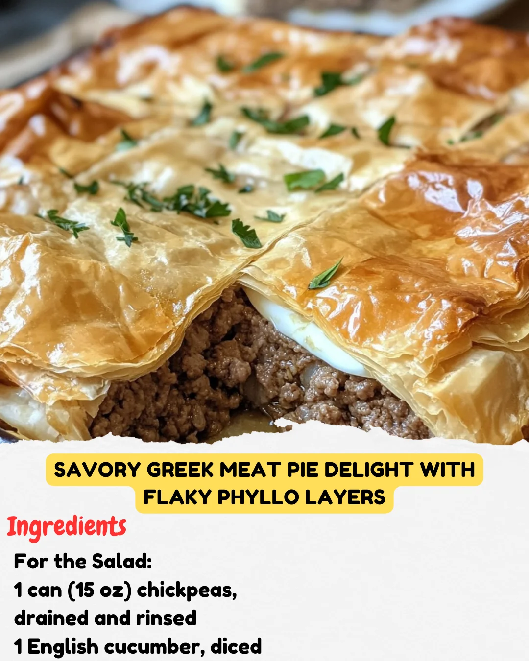 Savory Greek Meat Pie Delight with Flaky Phyllo Layers