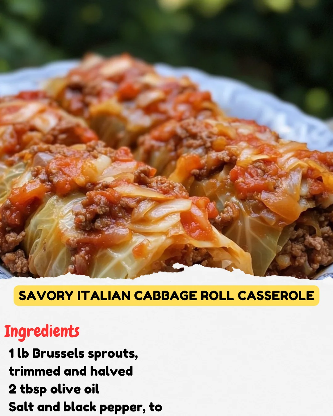 Savory Italian Cabbage Roll Casserole
