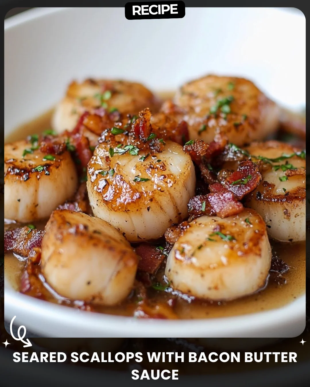 Seared Scallops with Bacon Butter Sauce