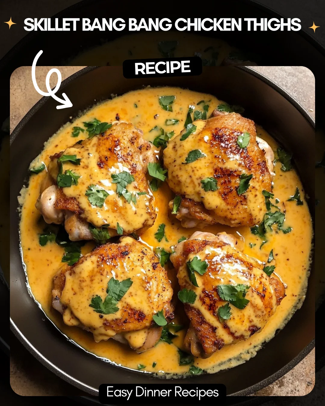 Skillet Bang Bang Chicken Thighs