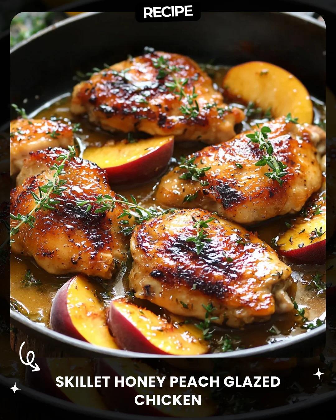 Skillet Honey Peach Glazed Chicken