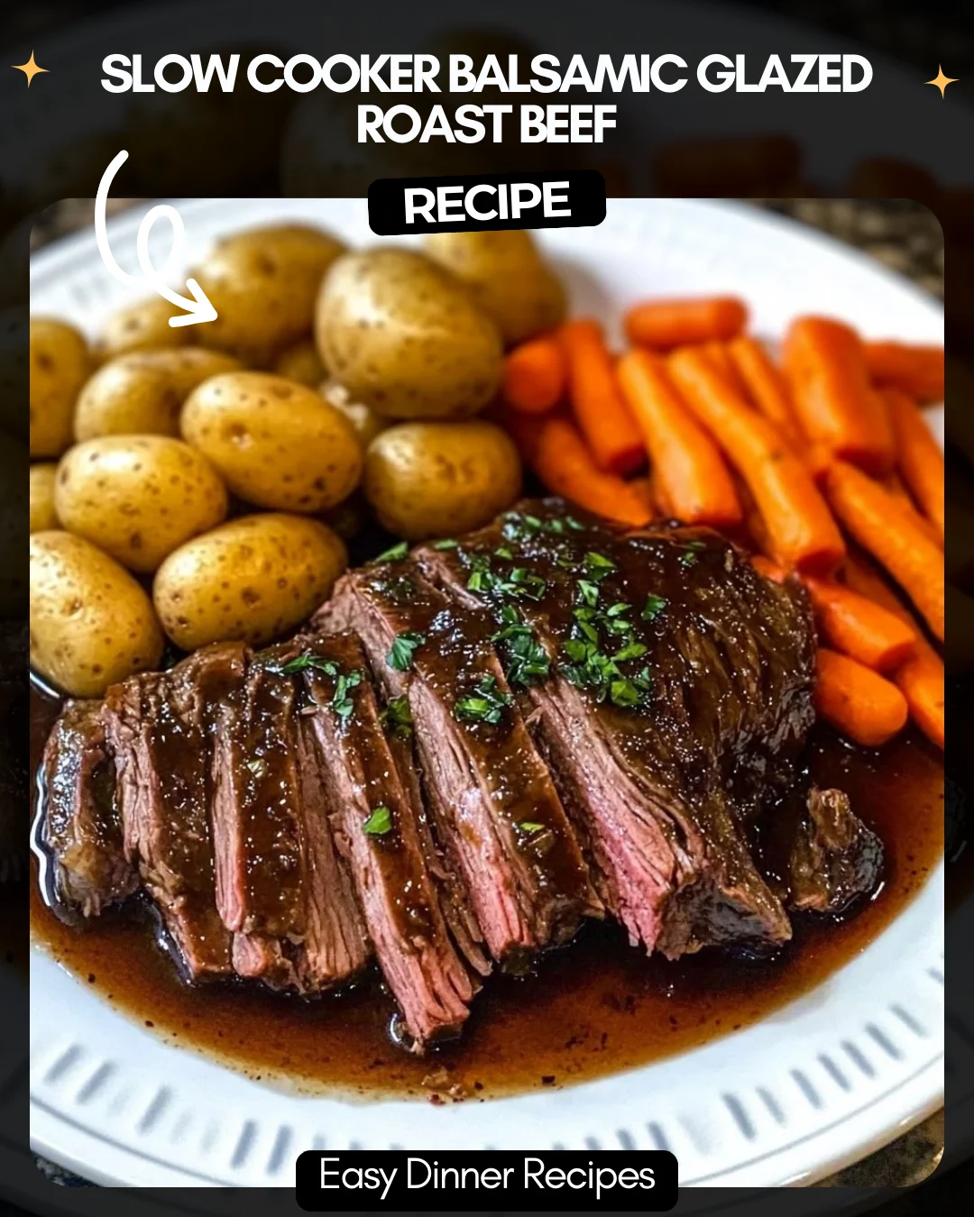 Slow Cooker Balsamic Glazed Roast Beef