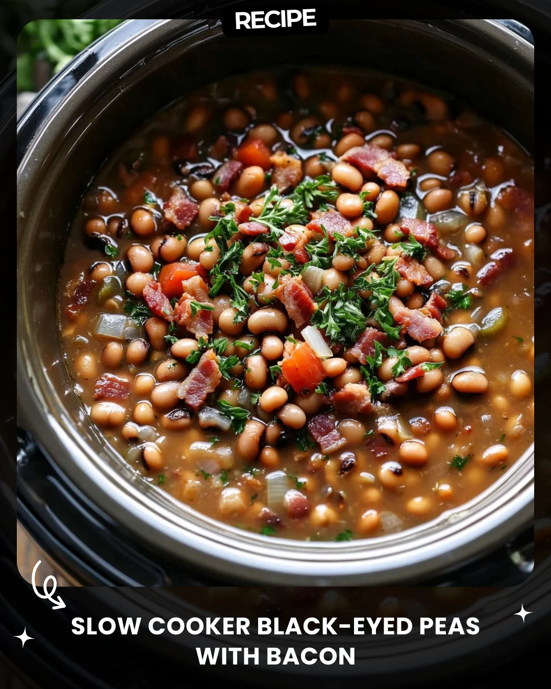 Slow Cooker Black-Eyed Peas with Bacon