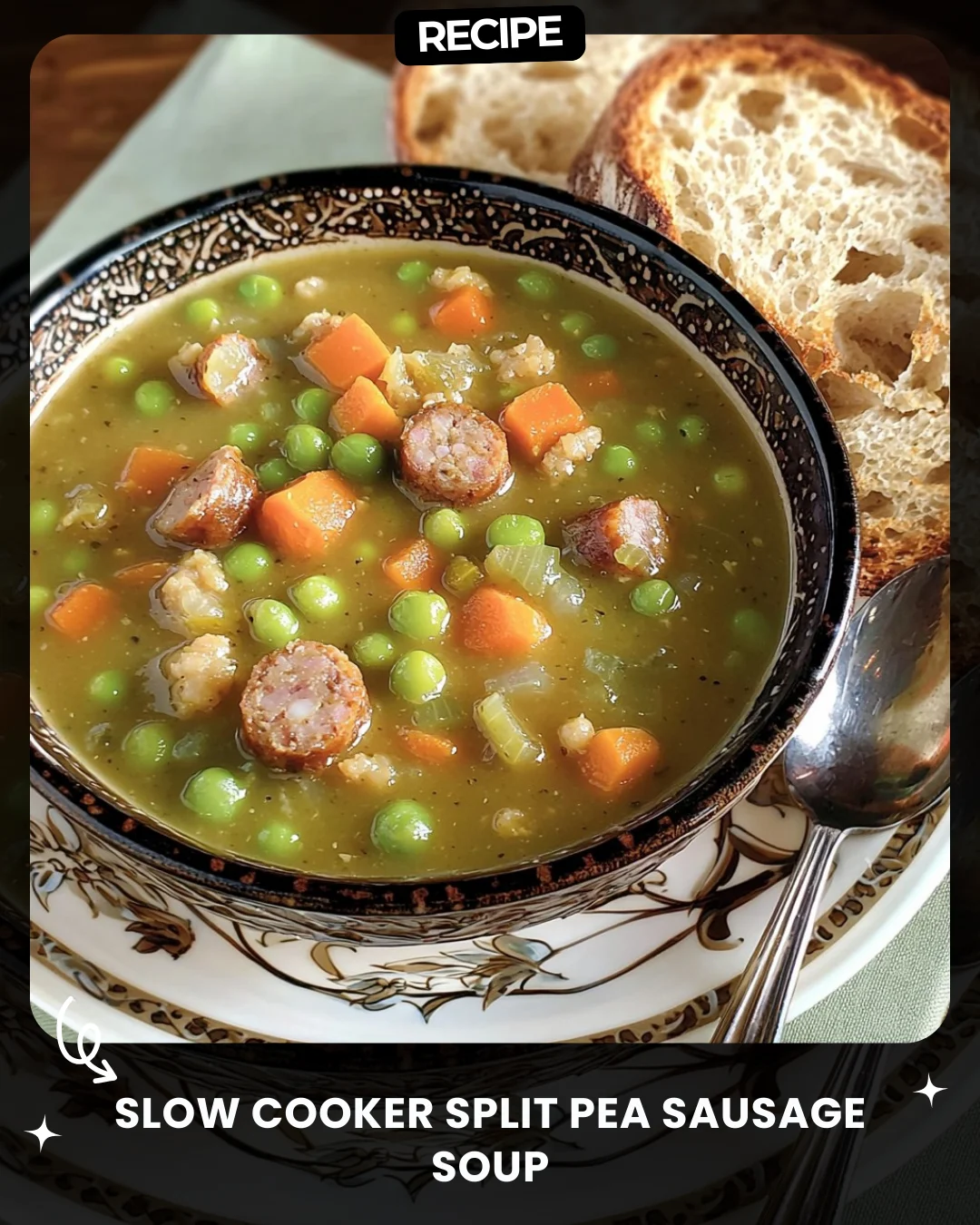 Slow Cooker Split Pea Sausage Soup
