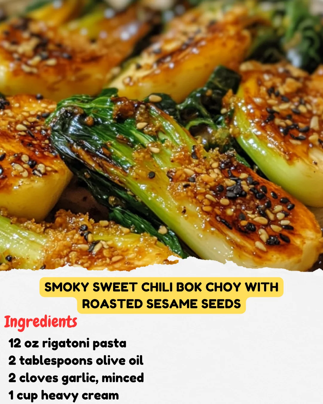 Smoky Sweet Chili Bok Choy with Roasted Sesame Seeds