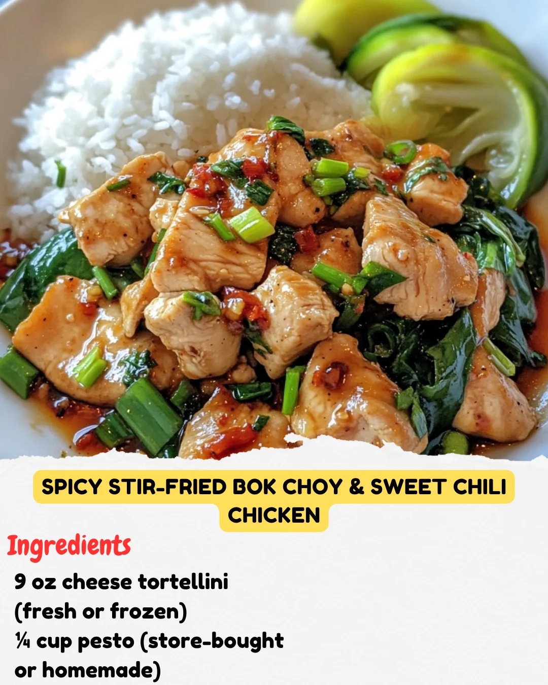 Spicy Stir-Fried Bok Choy & Sweet Chili Chicken