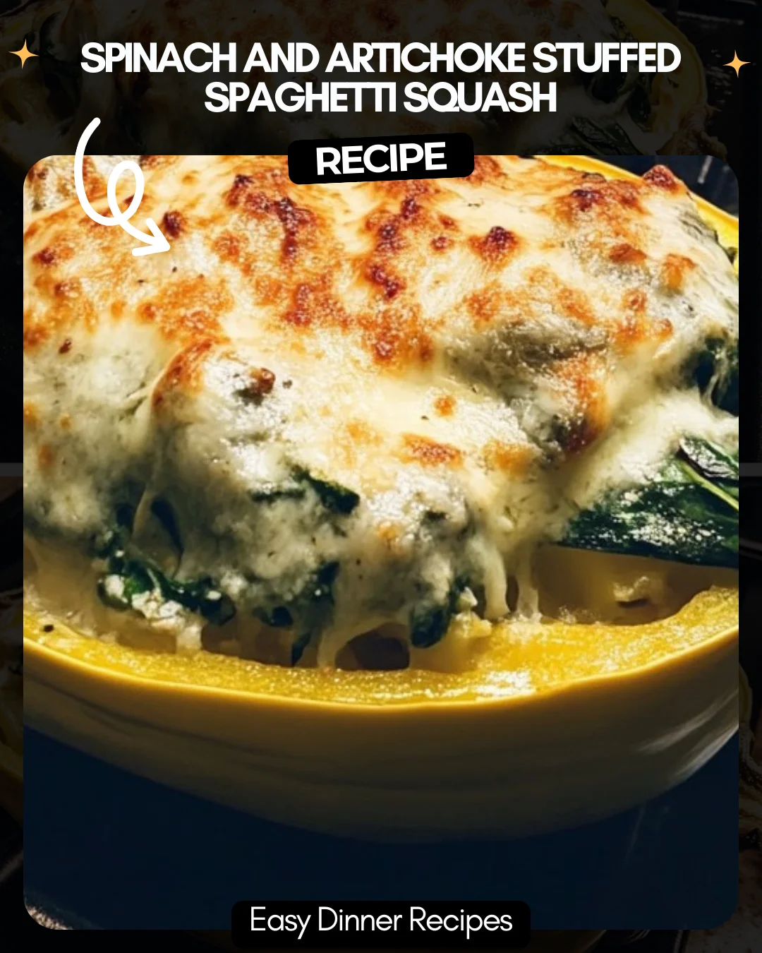 Spinach and Artichoke Stuffed Spaghetti Squash