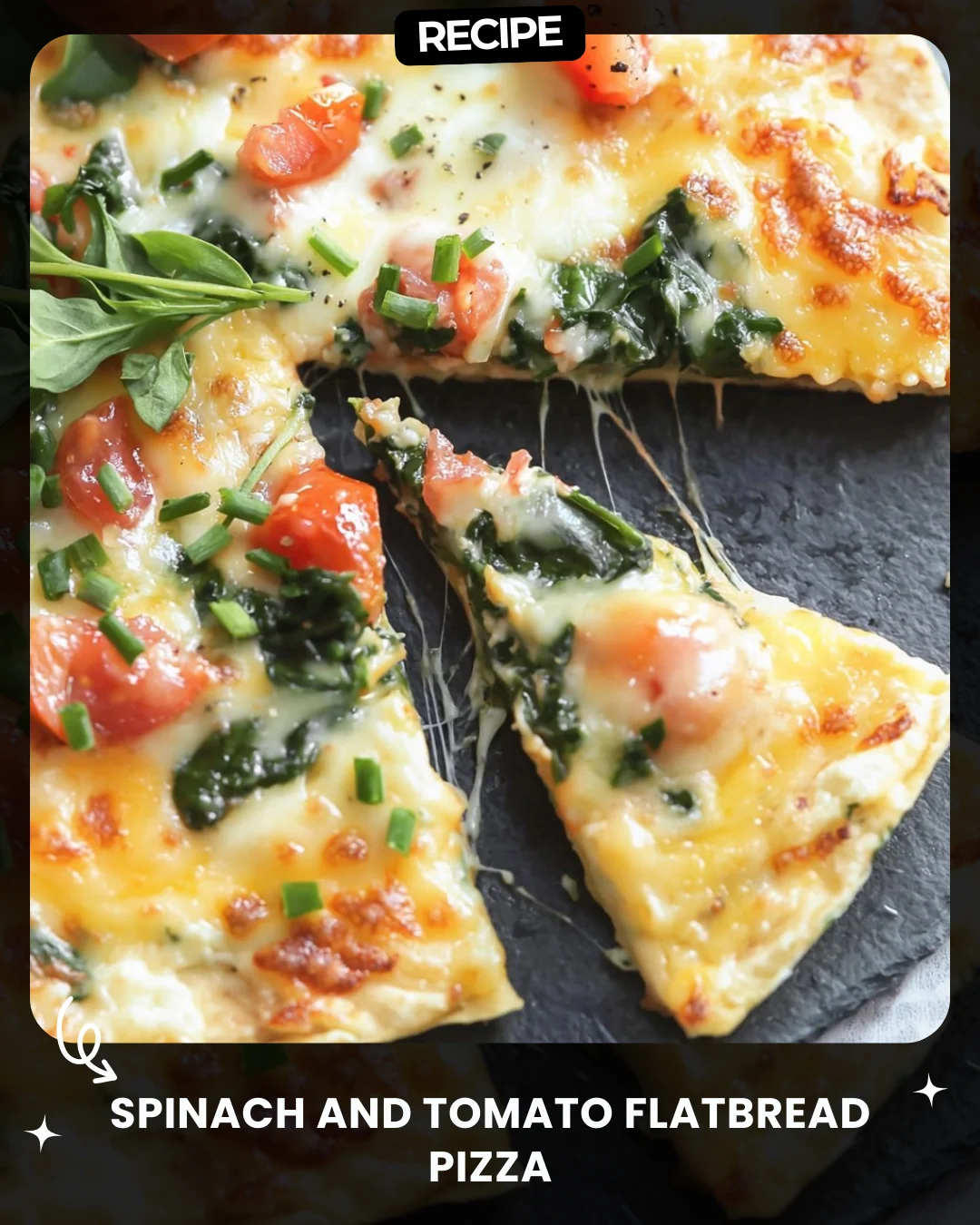 Spinach and Tomato Flatbread Pizza