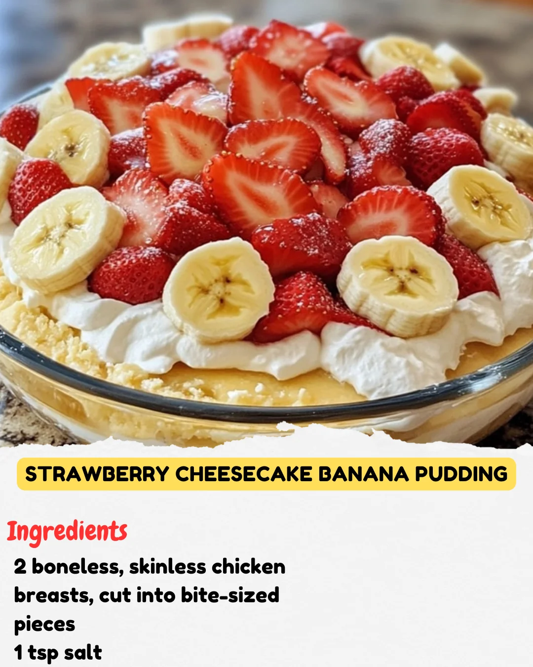 Strawberry Cheesecake Banana Pudding