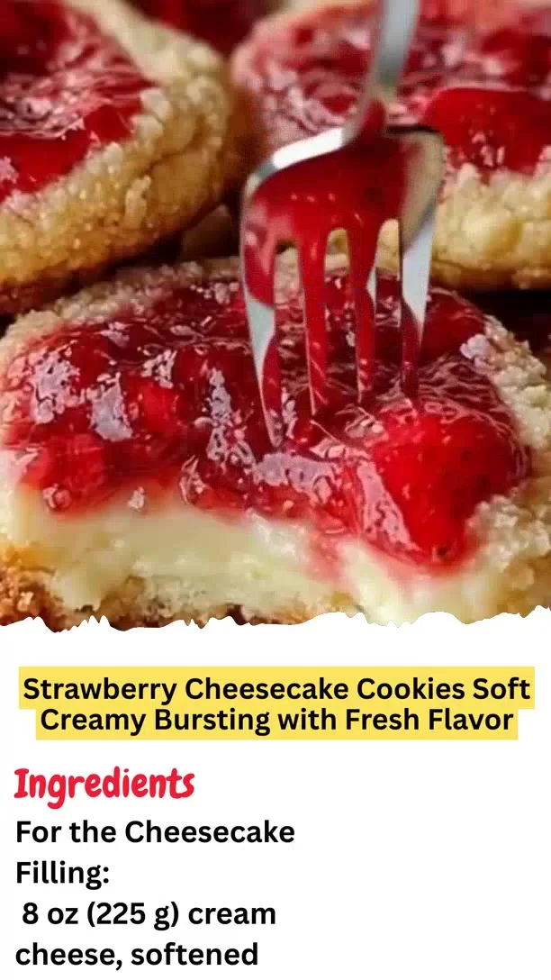 Strawberry Cheesecake Cookies Soft Creamy Bursting with Fresh Flavor