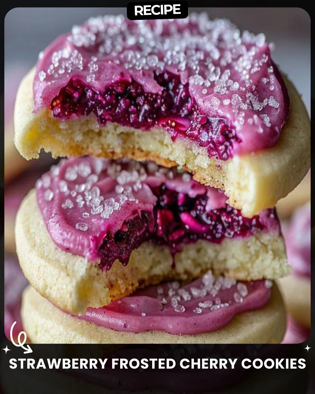 Strawberry Frosted Cherry Cookies