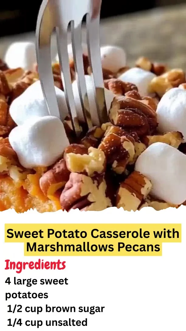 Sweet Potato Casserole with Marshmallows Pecans