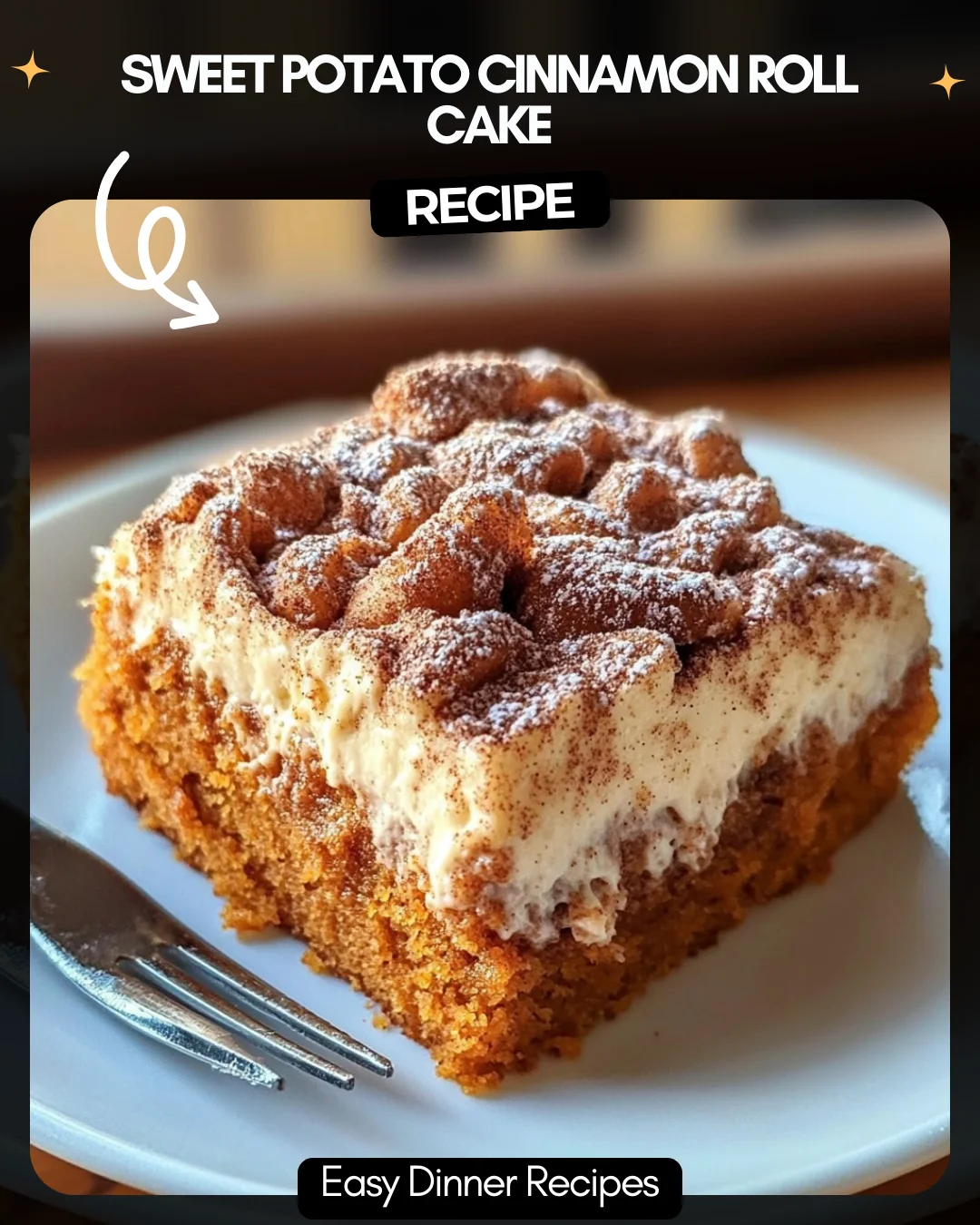 Sweet Potato Cinnamon Roll Cake