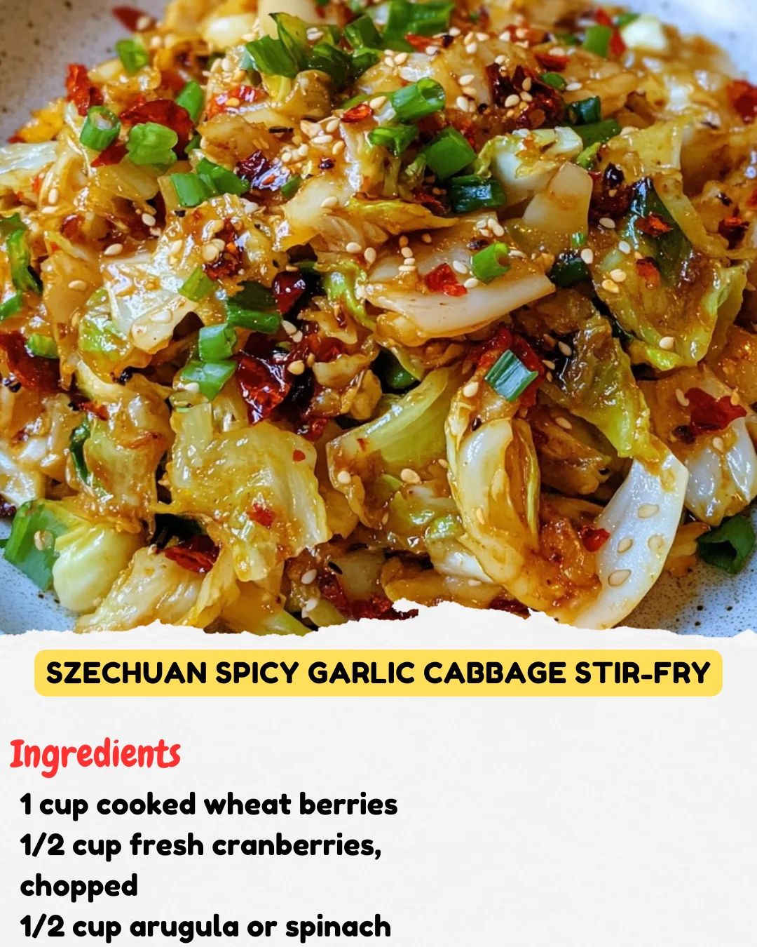 Szechuan Spicy Garlic Cabbage Stir-Fry